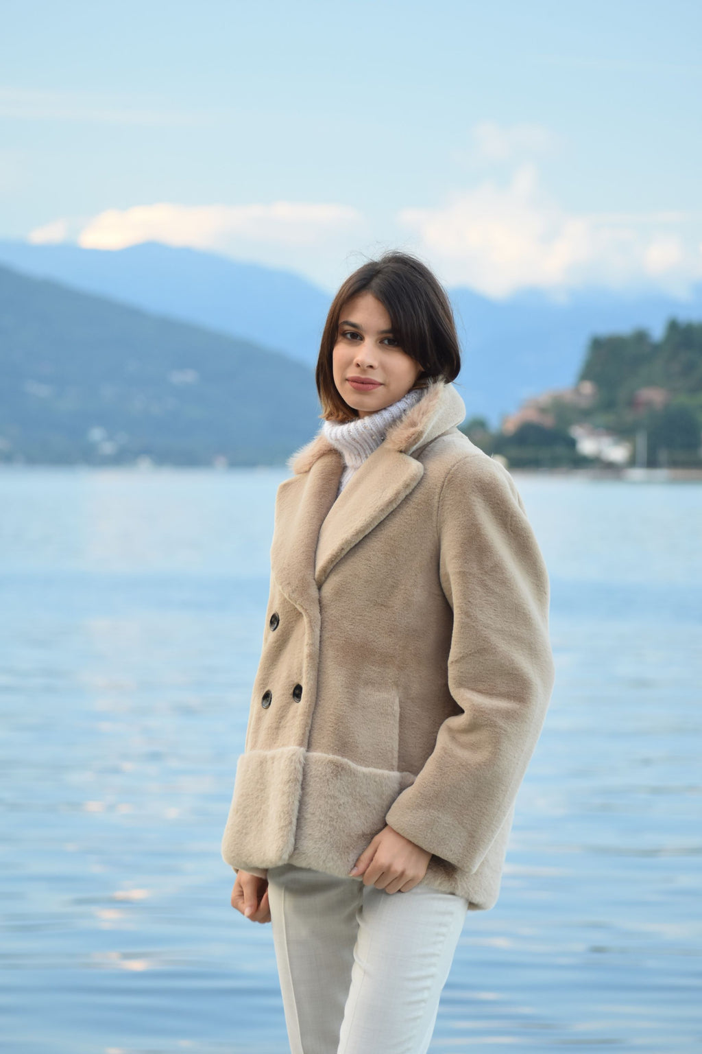 Peacoat in Eco pelliccia Violanti